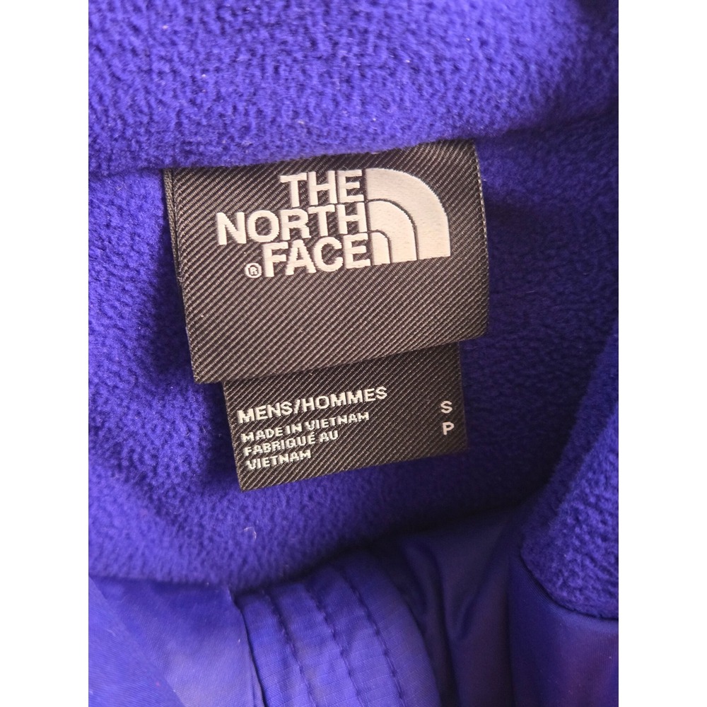 The North Face Mens Puffer Jacket Blue Black 550 Down Hooded Coat 1421 Size S - Picture 4 of 9